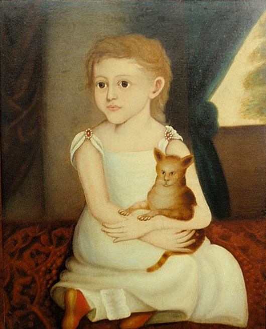 ‘Sarah Jane DeFrance, aged 4 years, 1824.’ Estimate: $6,000-$9,000. Wiederseim Associates Inc.